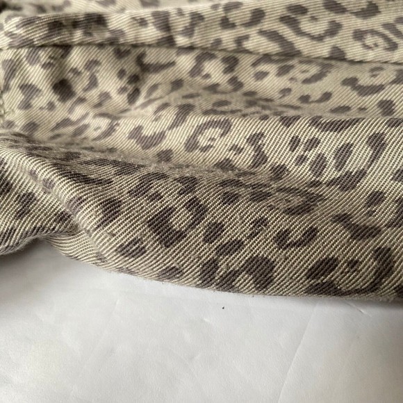 Nicole Miller CUT OFF Hem Jogger Pants Medium Taupe Animal Print Lyocell READ - Picture 14 of 16